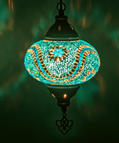 Oosterse Hanglamp Turquoise Mozaiek