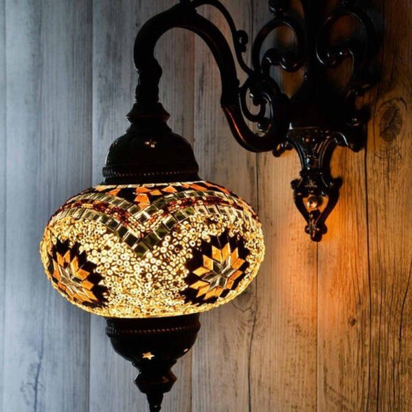 Turkse Wandlamp Bruin-Oranje