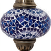 Blauwe Turkse Mozaïek Tafellamp – Oosters Design 1 Blauwe Turkse Tafellamp – Handgemaakt Mozaïek