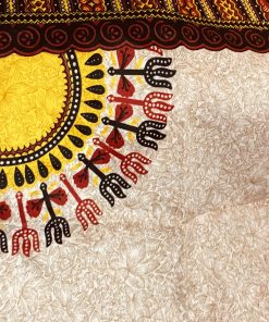 Beige Kaftan met Kleurrijke Print 2 Beige Kaftan Zomerjurk