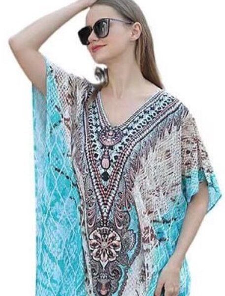 Blauwe Strandjurk Kaftan