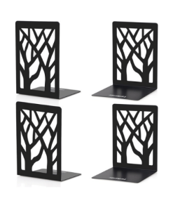 Boekensteun Zwart Metaal – Set van 4 | Antislip Design