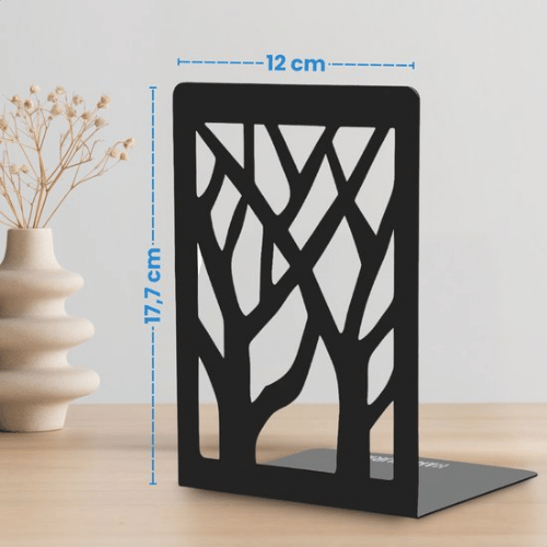 Boekensteun Zwart Metaal – Set van 4 Antislip Design-3 Boekensteun Zwart Metaal – Set van 4 | Antislip Design