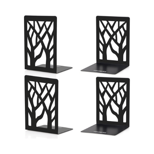 Boekensteun Zwart Metaal – Set van 4 Antislip Design Boekensteun Zwart Metaal – Set van 4 | Antislip Design