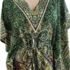 Kaftan Jurk – Groen/Rood 1 Kaftan Jurk Boho Chic Stijl