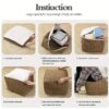 Linnen Pouf Hoes – Vierkante Ottoman Met Opbergruimte (Zonder Vulling) 1 Linnen Pouf Hoes Zonder Vulling