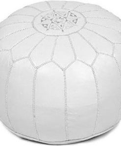 Marokkaanse Poef Wit – Handgemaakt 2 Marokkaanse Poef Wit