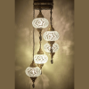 Oosterse Hanglamp Wit – 5 Mozaïekbollen