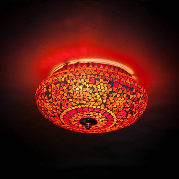 Oosterse Mozaïek Plafondlamp Rood/Oranje – Indian Design