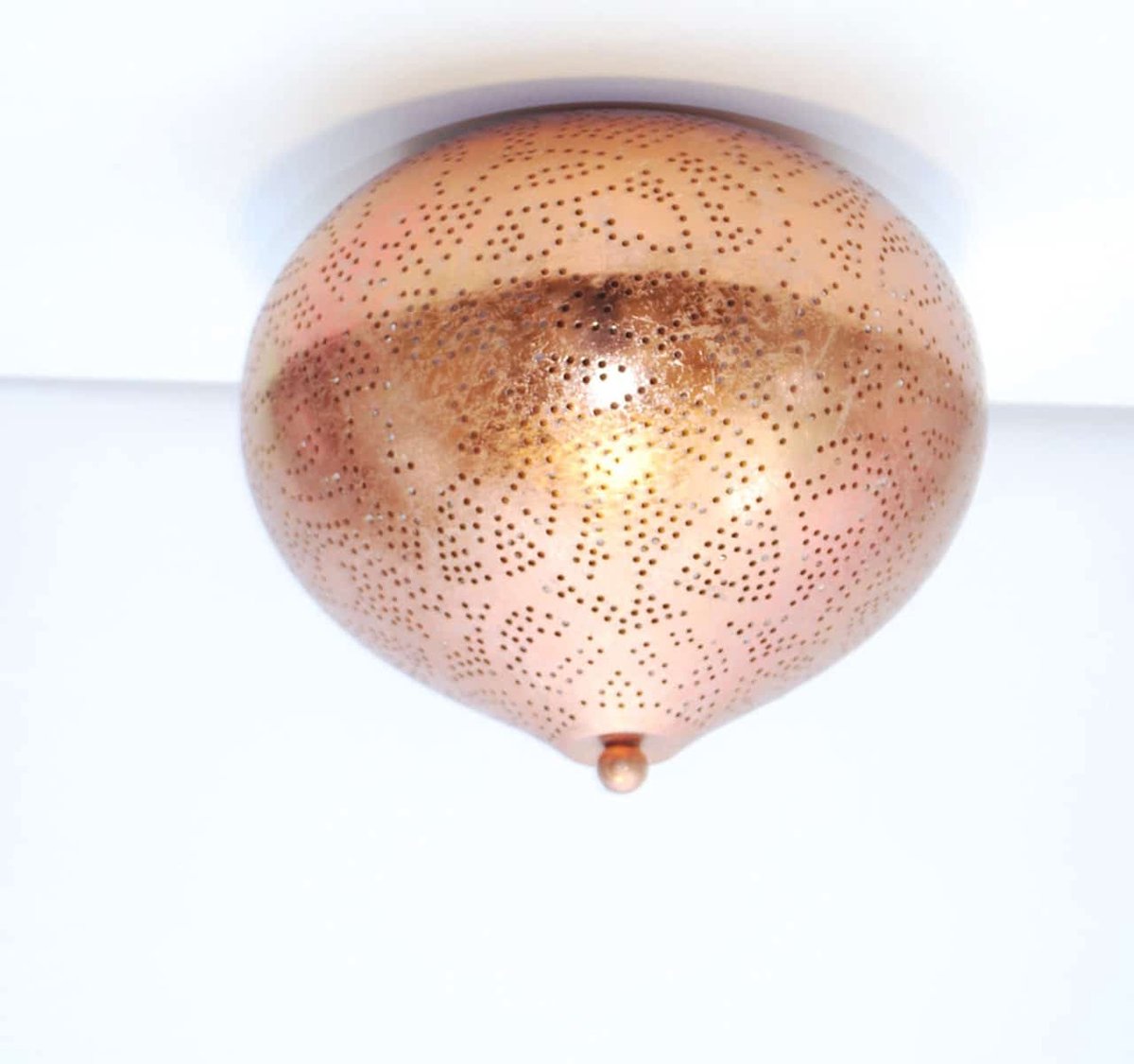 Oosterse Plafondlamp Filigrain – Vintage Koper-1 Oosterse Plafondlamp Filigrain – Vintage Koper