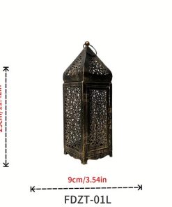 Metalen Vintage Lantaarn – Oosterse Tafeldecoratie in Antiek Goud 3 Oosterse Tafeldecoratie