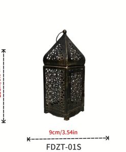 Metalen Vintage Lantaarn – Oosterse Tafeldecoratie in Antiek Goud 4 Oosterse Tafeldecoratie