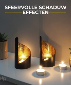 Waxinelichthouder Twist – Luxe Set van 2 3 Oosterse Theelichthouders set