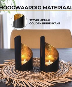 Waxinelichthouder Twist – Luxe Set van 2 2 Oosterse Theelichthouders set