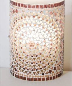 Oosterse Wandlamp Mozaïek Cilinder – Paars 2 Oosterse Wandlamp Cilinder – Paars Mozaiek