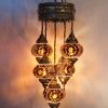 Turkse Hanglamp Bruin – 5 Mozaïekbollen