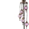 Turkse Staande Lamp – 5 Paarse Mozaïekbollen 1 Turkse Staande Lamp Paars