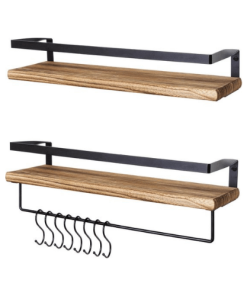 Wandplank Set 2 Stuks – Industrieel – Met Haakjes