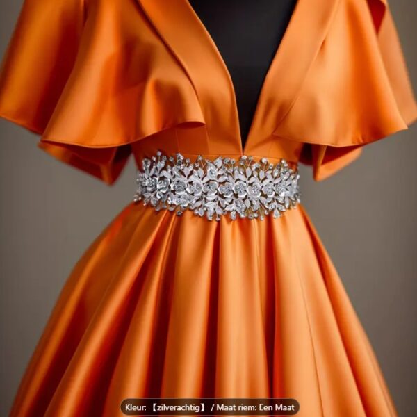 Zilveren Strass Tailleband
