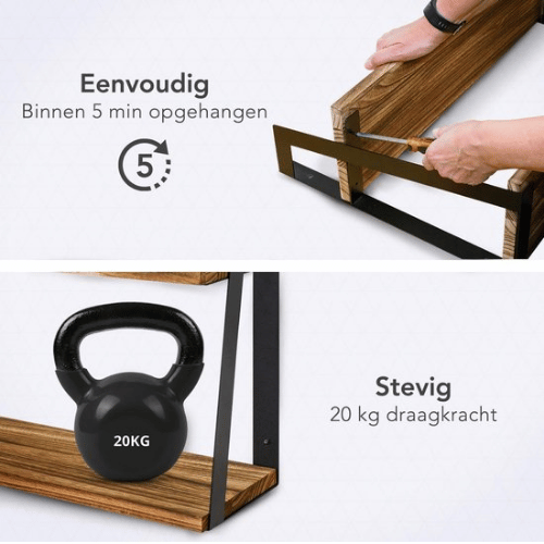 Zwevende Wandplank 2 Laags-1 Zwevende Wandplank 2 Laags