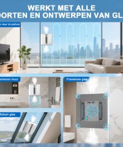 Grenintol WA9 PRO 2 Grenintol WA9‑PRO robot ramenwasser met 8000 Pa zuigkracht