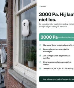 Stoffy Zippy Robot Ramenwasser 1 Stoffy Zippy robot ramenwasser met 3000 Pa zuigkracht