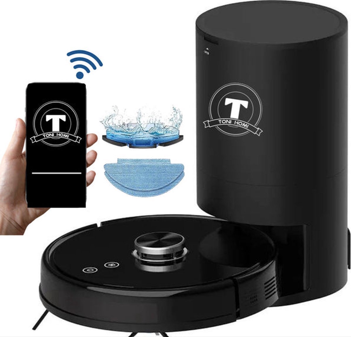 TONIHOMI V8pro – 5000 Pa robotstofzuiger met dweilfunctie TONIHOMI V8pro robotstofzuiger met LDS‑laser navigatie en dweilfunctie