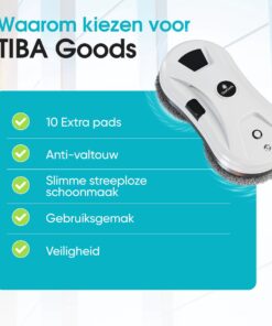 TibaGoods Robot Ruitenreiniger 1 TibaGoods Robot Ruitenreiniger met slimme waterspray